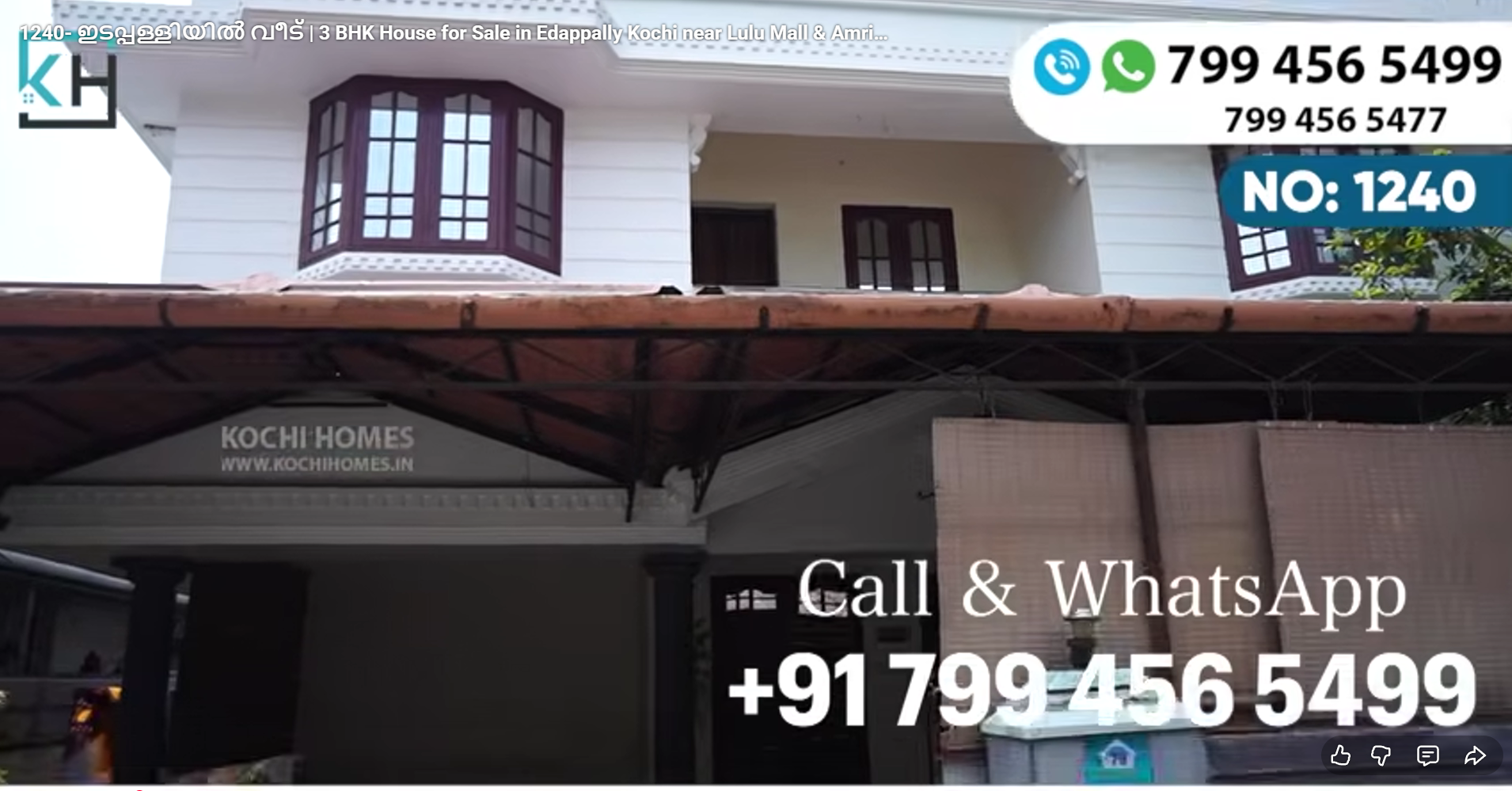 3 BHK House for Sale in Edappally Kochi near Lulu Mall & Amrita Hospital